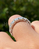 1.7ct Round Cut Moissanite Full Eternity Women Wedding Band 14k WhiteGold Plated