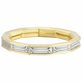 0.4ct Baguette Cut Diamond Channel Set Full Eternity Band 14k Yellow Gold Finish