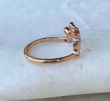 1.5ct Marquise Cut Diamond Engagement Ring Curved Crown 14k Rose Gold Finish