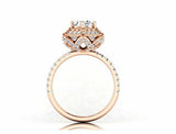 Halo Solitaire with Accents Ring 2.3ct Round Cut Diamond 14k Rose Gold Finish