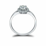 2ct Oval Diamond Engagement Ring Halo Split Band Solitaire 14k White Gold Finish