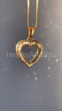 1ct Baguette Simulated Diamond Heart Valentine Pendant 14k Yellow Gold Plated