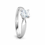 1.3ct Engagement Ring Round Cut Diamond Solitaire Promise 14k White Gold Finish