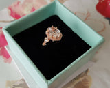 1.3Ct Oval Cut Diamond Vintage Art Deco Engagement Ring 14K Rose Gold Finish