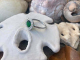 2ct Round Cut Green Emerald Filigree Halo Solitaire Ring 14k White Gold Finish