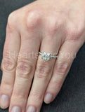 1ct Heart Simulated Diamond Solitaire with Accents Ring 14k White Gold Plated