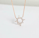 1.4ct Marquise Cut Diamond Pendant with Chain Open Circle 14k Rose Gold Finish