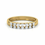 1.3ct Wedding Ring Band Round Cut Diamond Cluster 14k Yellow Gold Finish