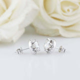 1.6ct Round Cut VVS1D Diamond Halo Stud Earrings Women 14k White Gold Finish