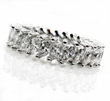 7Ct Marquise Cut VVS1 Diamond Unique Eternity Wedding Band 14K White Gold Finish