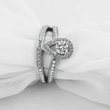 2.5ct Round Cut Diamond Engagement Ring Split Shank Halo 14k White Gold Finish