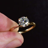 1.8ct Round Cut Diamond Engagement Ring Classic Solitaire 14k Yellow Gold Finish