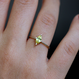 0.7ct Marquise Cut Yellow Sapphire Engagement Ring 14k Rose Gold Over Solitaire