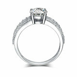 2.5ct Round Cut Diamond Engagement Ring Split Shank Band 14k White Gold Finish