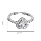 1.5ct Heart Cut Simulated Diamond Halo Engagement Ring 14k White Gold Plated