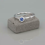 0.2ct Round Cut Blue Sapphire Engagement Ring Solitaire Women 14k WhiteGold Over