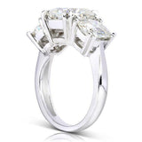 3Ct Cushion Cut Diamond Three Stone Women Engagement Ring 14K White Gold Finish