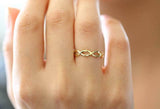 Infinity Anniversary Wedding Band 14k Yellow Gold Finish