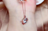 1.45ct Oval Cut Blue Aquamarine Crab Design Pendant with Chain 14k RoseGold Over