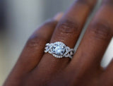 Infinity Engagement Ring 1.4ct Round Cut VVS1D Diamond 14k White Gold Finish