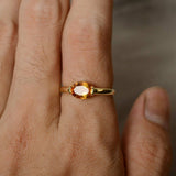 0.8ct Oval Cut Yellow Citrine Engagement Ring 14k Yellow Gold Finish Solitaire