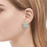 6Ct Radiant Cut Diamond Emerald Gatsby Cocktail Stud Earring 14K White Gold Over