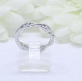 0.7ct Round Cut Diamond Wedding Band Infinity Full Eternity 14k WhiteGold Finish