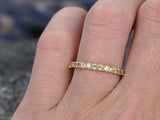 1Ct Round Cut Green Peridot Full Eternity Wedding Band Ring 14K Rose Gold Finish