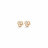 0.3ct Stud Earrings Round Cut Diamond Flower Design 14k Rose Gold Finish