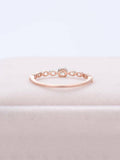 0.2ct Round Cut Diamond Engagement Ring Dainty Minimalist 14k Rose Gold Finish