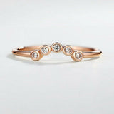 0.5ct Round Cut Black Diamond Wedding Band Curved Stackable 14k Rose Gold Finish