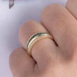 2.5ct Princess Cut Green Emerald Wedding Band Half Eternity 14k Yellow Gold Over