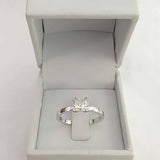 1ct Princess Cut Diamond Classic Proposal Solitaire Ring 14k White Gold Finish