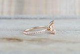 1.5ct Emerald Cut Peach Morganite Engagement Ring 14k Rose Gold Finish Solitaire