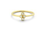 Minimalist Thin Promise Engagement Ring 0.5ct Round Diamond 14k Yellow Gold Over