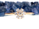 1.2ct Engagement Ring Round Cut Diamond Floral Minimalist 14k Yellow Gold Finish