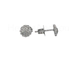 0.25ct Round Cut Moissanite Cluster Stud Earrings For Women 14k WhiteGold Plated