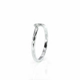 1Ct Round Cut Diamond V Shaped Petite Curved Wedding Band 14K White Gold Finish