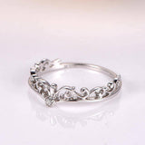 0.2ct Round Cut Diamond Engagement Ring Filigree Tiara 14k White Gold Finish