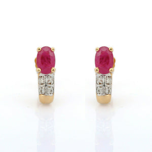 2ct Drop Earrings Oval Cut Pink Ruby Stylish Design 14k Yellow Gold Finish