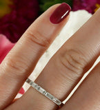 3ct Baguette Cut Diamond Minimal Eternity Wedding Ring Band 14k White Gold Over