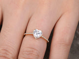 1.3ct Engagement Ring Heart Cut Diamond Halo Design 14k Yellow Gold Finish