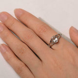 1ct Engagement Ring Oval Cut Morganite Heart Split Shank 14k White Gold Finish