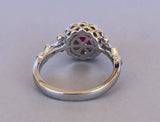 2ct Round Cut Pink Ruby Art Deco Vintage Engagement Ring 14k White Gold Finish