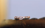 Eternity Stackable Wedding Ring Band 1ct Marquise Cut Diamond 14k Rose Gold Over