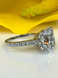 1.6ct Long Cushion Cut Diamond Solitaire Engagement Ring 14k White Gold Finish