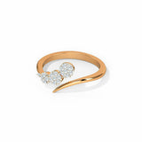 1ct Engagement Ring Round Cut Diamond Bypass Snake Design 14k Rose Gold Finish