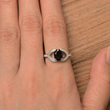 2ct Engagement Ring Oval Cut Black Diamond Hollow Leaf Halo 14k WhiteGold Finish