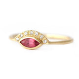 1ct Marquise Cut Pink Ruby Engagement Ring 14k Yellow Gold Finish Egyptian Crown