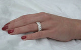 5Ct Round Diamond Three Row Exquisite Eternity Wedding Band 14K White Gold Over